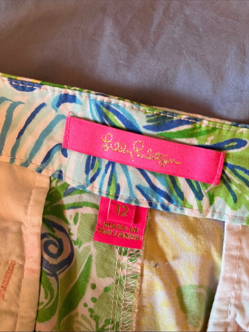 Lilly Pulitzer Multicolor Floral Print Top + matching shorts rare SET